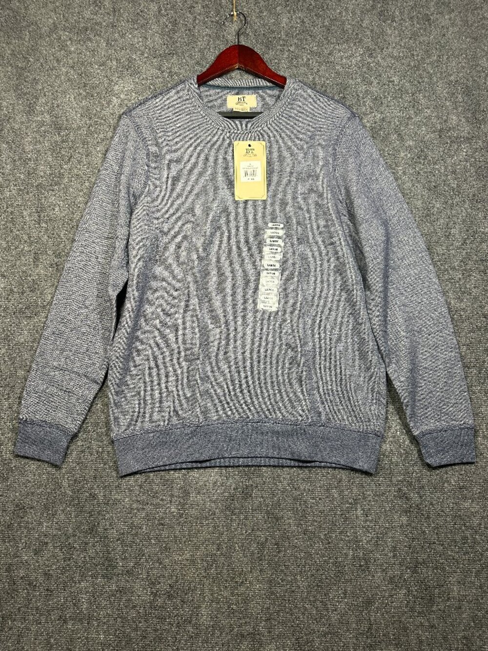 BT Supply Co Sweatshirt Mens Large Blue Pullover Standard Issue Ribbed Cuffs NEW